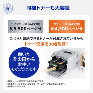 ブラザー A4カラーレーザープリンタ JUSTIO ホワイト＆グレー HL-L8570CDW-イメージ7