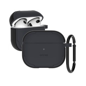 araree AirPods (第3世代)用ハイブリッドケース DUPLE ブラック AR23130AP3-イメージ1