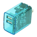 インプリンク USB2ポート 同時充電対応Smart IC付きクリアAC充電器 2．4A Melia ブルー IMAC2UA24CLBL