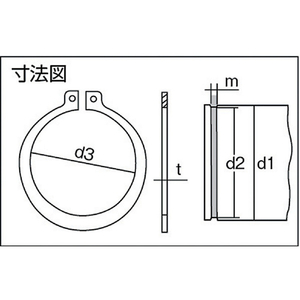 ＴＲＵＳＣＯ スナップリング軸用　スチール　サイズＳ－３２　１０個入 B32-0032-イメージ4