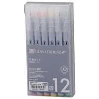 呉竹 ZIG クリーンカラーFB ブライト 12色セット FB-6000T12VB