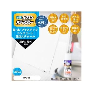 カンペハピオ 水性シリコンカラースプレー ホワイト 300ml FCB303M-イメージ2