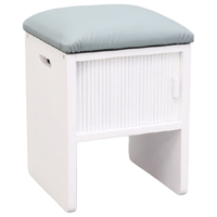 オスマック 天然木桐製 ジャバラ扉のスツールボックス ホワイト KTXCR-282837W