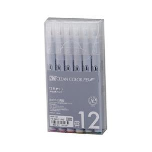 呉竹 ZIG クリーンカラーFB ディープ 12色セット FB-6000T12VD-イメージ1