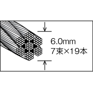 トラスコ中山 ステンレスワイヤロープ Φ6.0mm×10m 610400 FC176EK-2134861-イメージ2