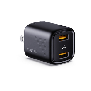 VOLTME USB AC充電器 Revo 12 Duo 2．4A USB-A×2ポート 折りたたみ式プラグ ブラック V2077-イメージ1