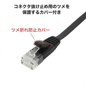 ホーリック LANケーブル UTP カテゴリー6A フラット 15m ブラック LC150-133FB-イメージ5