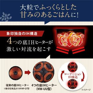 象印 圧力IH炊飯ジャー極め炊き 炎舞炊き 白 NW-UU07-WZ-イメージ4