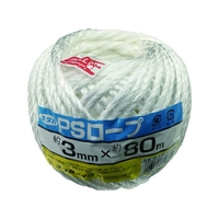 ユタカメイク 荷造り紐 PSロープ玉巻 3mm×80m ホワイト FC289GB-7805420