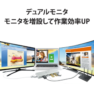 j5 create USB 3．0デュアルモニター 5in1ミニドック シルバー JUD380-イメージ5