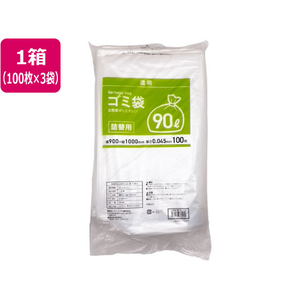 Forestway 詰替用ゴミ袋 透明 90L 100枚×3袋 1箱(3袋) F870037-FRW669141-イメージ1