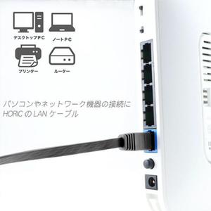 ホーリック LANケーブル UTP カテゴリー6A フラット 20m ブラック LC200-134FB-イメージ2