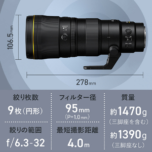 ニコン 単焦点レンズ NIKKOR Z 600mm f/6.3 VR S NZVR600F6.3-イメージ4