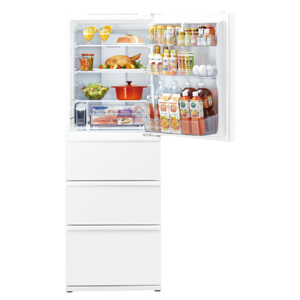 AQUA 【右開き】368L 4ドア冷蔵庫 Delie(デリエ) ミルク AQR-V37P(W) 右開き 368L ミルク