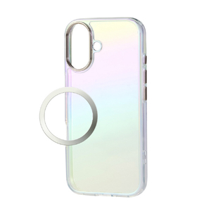 エレコム iPhone17用ハイブリッドケース オーロラカラー メタルステッカー付 クリア PM-A25AHVCACR-イメージ2