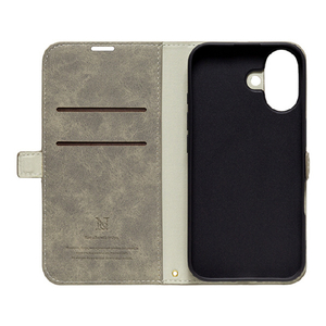 ＮＡＴＵＲＡＬ　ｄｅｓｉｇｎ iPhone 16用手帳型ケース STYLE NATURAL グレー IP24-61-VS01-イメージ3