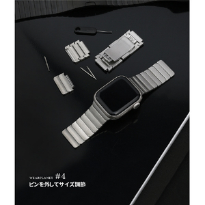WEARPLANET Apple Watch 49/46/45/44/42mm用プレミアムメタルバンド シルバー WP23135AW-イメージ11