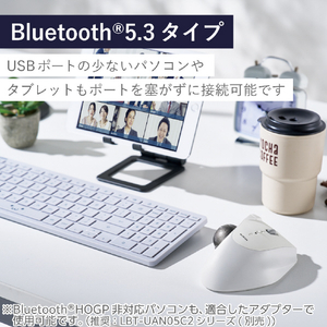 エレコム Bluetooth5．0トラックボール IST 5ボタン ベアリングモデル ホワイト M-IT11BRWH-イメージ8
