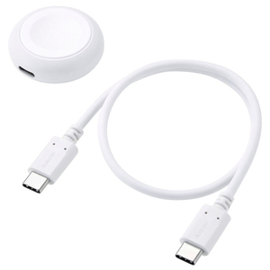 エレコム Apple Watch磁気充電アダプター(高速充電/ポートタイプ) ホワイト MPA-AWCDFCQWH-イメージ1