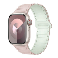 GAACAL Apple Watch 1-11/SE1-3 38/40/41/42(10-11)mm 防水のマグネット式シリコンバンド ピンク W00563PA