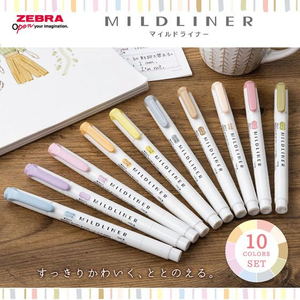 ゼブラ マイルドライナー やさしさ&ナチュラルマイルド 10色セット FCE024Z-WKT7-10C-YNTC-イメージ5