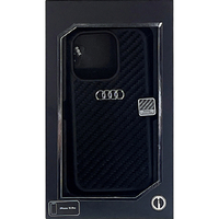 AUDI iPhone 15 Pro用カーボンファイバーケース ブラック AUTPUPCIP15PR8D2BK