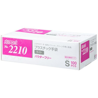 リーブル プラスチック手袋ライト パウダーフリー S 100枚 FCF298A
