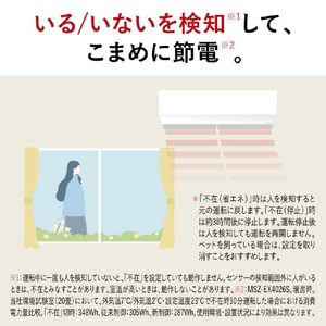 三菱電機 「工事代金別」 14畳 フィルター自動清掃 エアコン e angle select 霧ヶ峰 Rシリーズ MSZ-EX4026E6S-Wｾｯﾄ-イメージ8