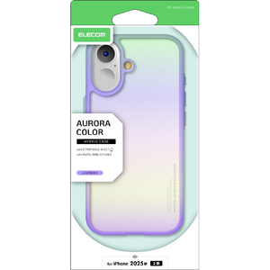 エレコム iPhone17用ハイブリッドケース オーロラカラー メタルステッカー付 ラベンダー PM-A25AHVCAPU エレコム iPhone17用ハイブリッドケース オーロラカラー メタルステッカー付 ラベンダー PM-A25AHVCAPU