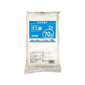 Forestway 詰替用ゴミ袋 乳白半透明 70L 100枚 1袋 F870039-FRW669146-イメージ1