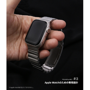WEARPLANET Apple Watch 49/46/45/44/42mm用プレミアムメタルバンド ブラック WP23136AW-イメージ10