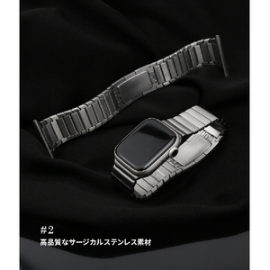 WEARPLANET Apple Watch 49/46/45/44/42mm用プレミアムメタルバンド ブラック WP23136AW-イメージ9
