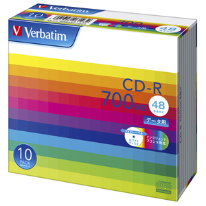 Verbatim データ用CD-R 700MB 48倍速 インクジェットプリンタ対応 10枚入り SR80SP10V1-イメージ1