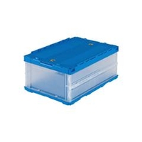 トラスコ中山 TRUSCO　薄型折りたたみコンテナ　30Lロックフタ付　透明 TR-C30BTM