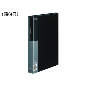コクヨ クリヤーブック〈ベーシック〉固定式 A4 60ポケット 黒 4冊 1箱(4冊) F836103-ﾗ-B60D-イメージ1