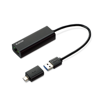 エレコム Type-A/Cポート両対応2．5G有線LANアダプター ブラック EDC-QUA3C-B