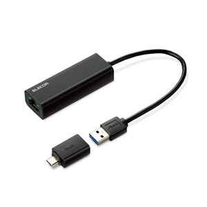 エレコム Type-A/Cポート両対応2.5G有線LANアダプター ブラック EDC-QUA3C-B エレコム Type-A/Cポート両対応2.5G有線LANアダプター ブラック EDC-QUA3C-B