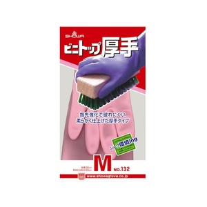 ショーワグローブ 塩化ビニール手袋 No132ビニトップ厚手 桃 M FC199FK-3086020-イメージ10