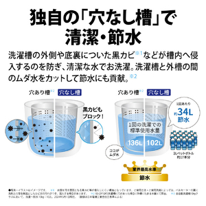 シャープ 10．0kgインバーター全自動洗濯機 シルバー系 ES-GV10JS-イメージ6