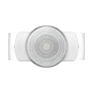 PopSockets スマホグリップ SQUARE Edges Clear Glitter Silver White 806134-イメージ1