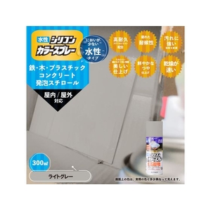 カンペハピオ 水性シリコンカラースプレー ライトグレー 300ml FCB310M-イメージ2