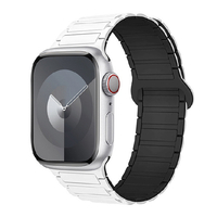 GAACAL Apple Watch 1-11/SE1-3/Ultra1-3 42(1-3)/44/45/46/49mm 防水のマグネット式シリコンバンド ホワイト W00563WB