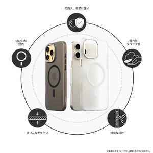 araree iPhone 16用Plus AERO FRAME MagSafe対応ケース クリアマット AR27138I16PL-イメージ4