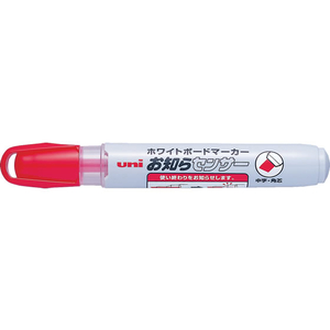 三菱鉛筆 ホワイトボードマーカー(お知らセンサー)中字 角芯 赤 1本 F881672-PWB1205K.15-イメージ1
