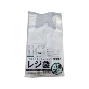 紺屋商事 レジ袋乳白東60西50号 100枚 FCE154U-00722160-イメージ1