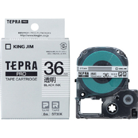 キングジム テプラ PROテープカートリッジ 透明ラベル 36mm幅 透明/黒文字 ST36K