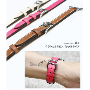 WEARPLANET Apple Watch 49/46/45/44/42mm用Slim Line クラシック本革バンド ミッドナイトブラック WP23139AW-イメージ10