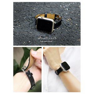 WEARPLANET Apple Watch 49/46/45/44/42mm用Slim Line クラシック本革バンド ミッドナイトブラック WP23139AW-イメージ13