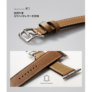 WEARPLANET Apple Watch 49/46/45/44/42mm用Slim Line クラシック本革バンド ミッドナイトブラック WP23139AW-イメージ6