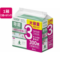 クレシア スコッティ ウェットティシュー 除菌ノンアルコール 替 100枚×3個 8P FC551YN-77153